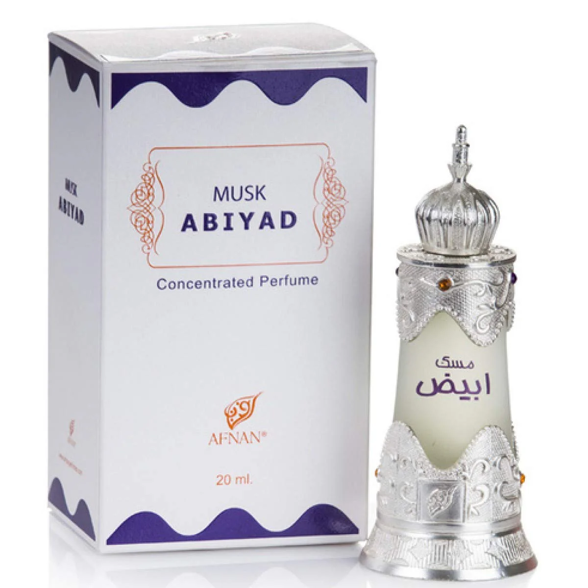 Afnan Musk Abiyad Attar Concentrated Perfume Oil For Unisex, 20ml