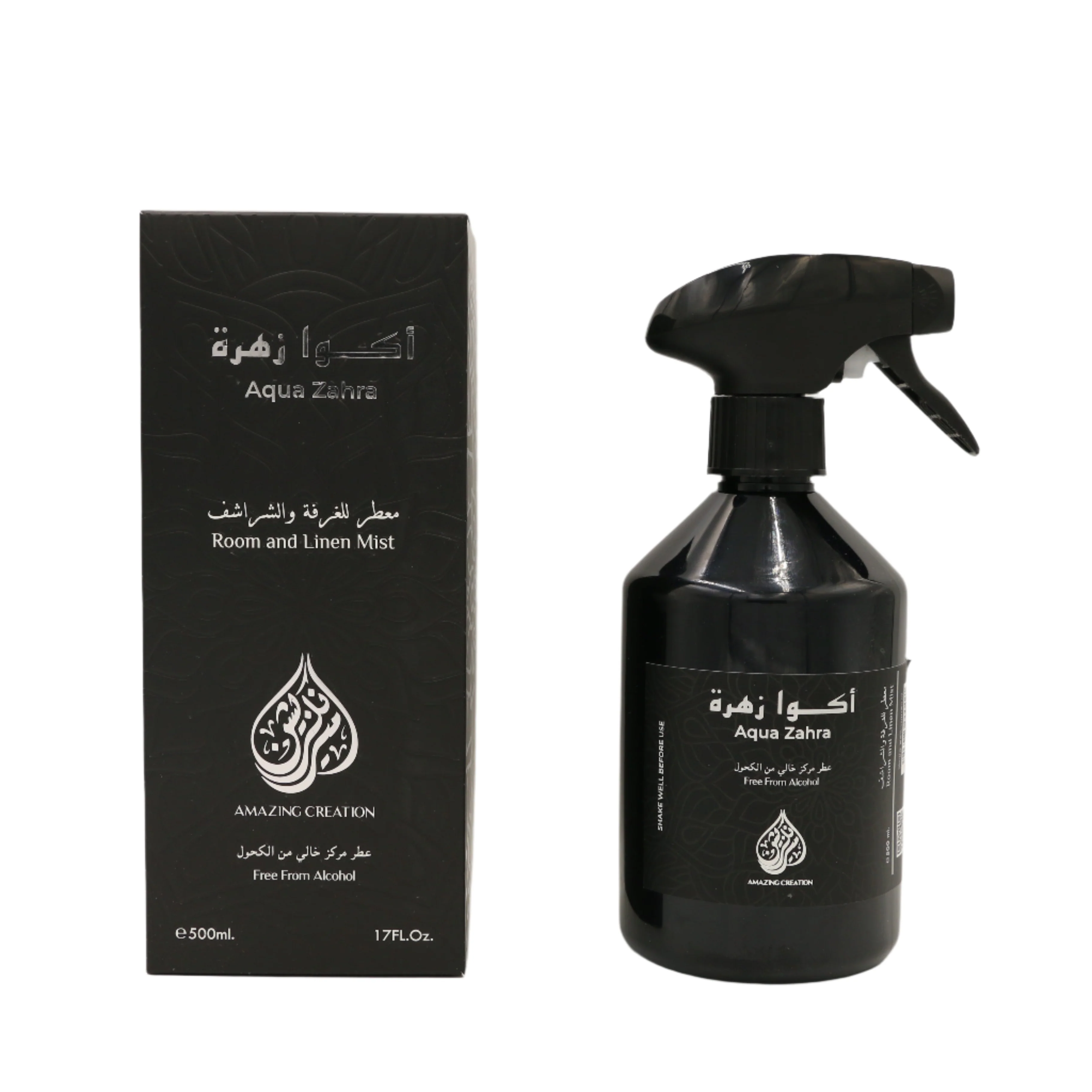 Amazing Creation Aqua Zahra Room And Linen Mist, Room Freshener 500ml - Alcohol Free - Image 2