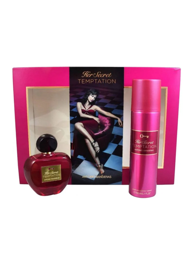 ANTONIO BANDERAS HER SECRET TEMPTATION EDT 80ML+150ML DEODORANT SET - Image 2