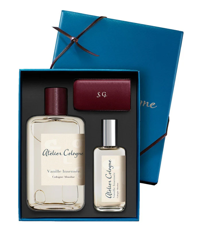 ATELIER COLOGNE VANILLE INSENSEE COLOGNE ABSOLU 200ML+30ML+LEATHER CASE TRAVEL SET