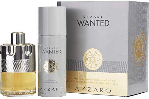 AZZARO Wanted Gift Set, Eau De Parfum & Deodarant Spray For Men, 3.4 oz + 5.1 oz