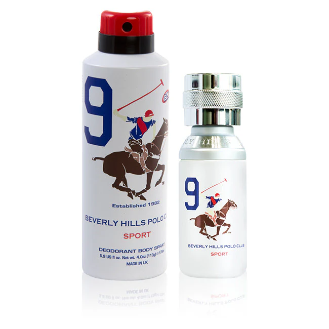 Beverly Hills Polo Club 9 Sport Gift Set 100ml EDT + 175ml Deo Spy