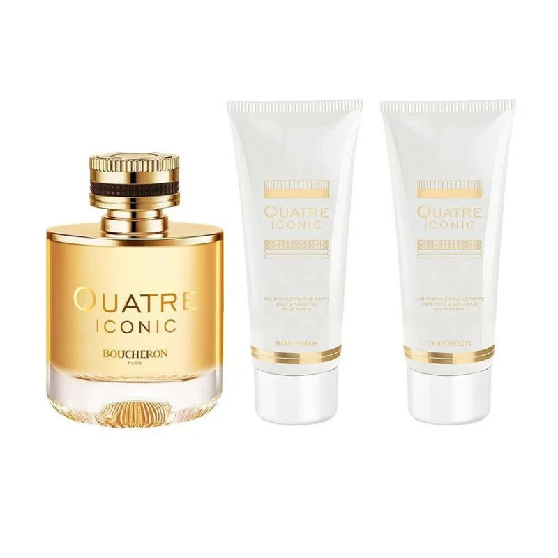 Boucheron Quatre Iconic Pour Femme For Women Set EDP 100ml + Prfm Body Lotion 100ml + Prfm Bath & Shower Gel 100ml