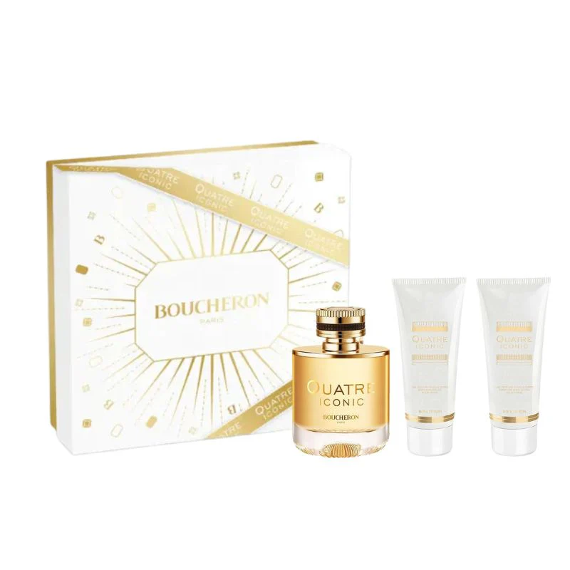 Boucheron Quatre Iconic Pour Femme For Women Set EDP 100ml + Prfm Body Lotion 100ml + Prfm Bath & Shower Gel 100ml - Image 2