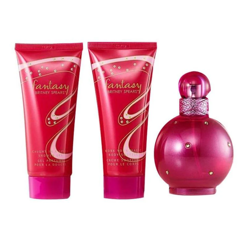 Britney Spears Fantasy For Women Set EDP 100ml + Body Souffle 100ml + Shower Gel 100ml