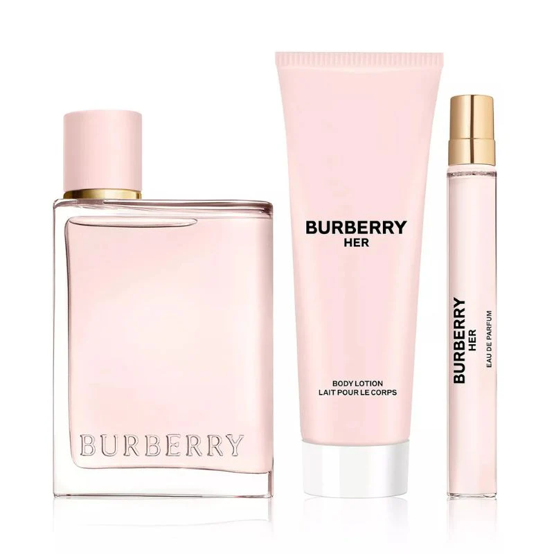 Burberry Her For Women Set EDP 100ml + EDP 10ml + Body Lotion 75ml