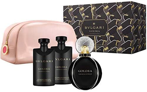 BVLGARI GOLDEA THE ROMAN NIGHT EDP 75ML+75ML BODY LOTION+75ML SHAVING GEL+POUCH SET