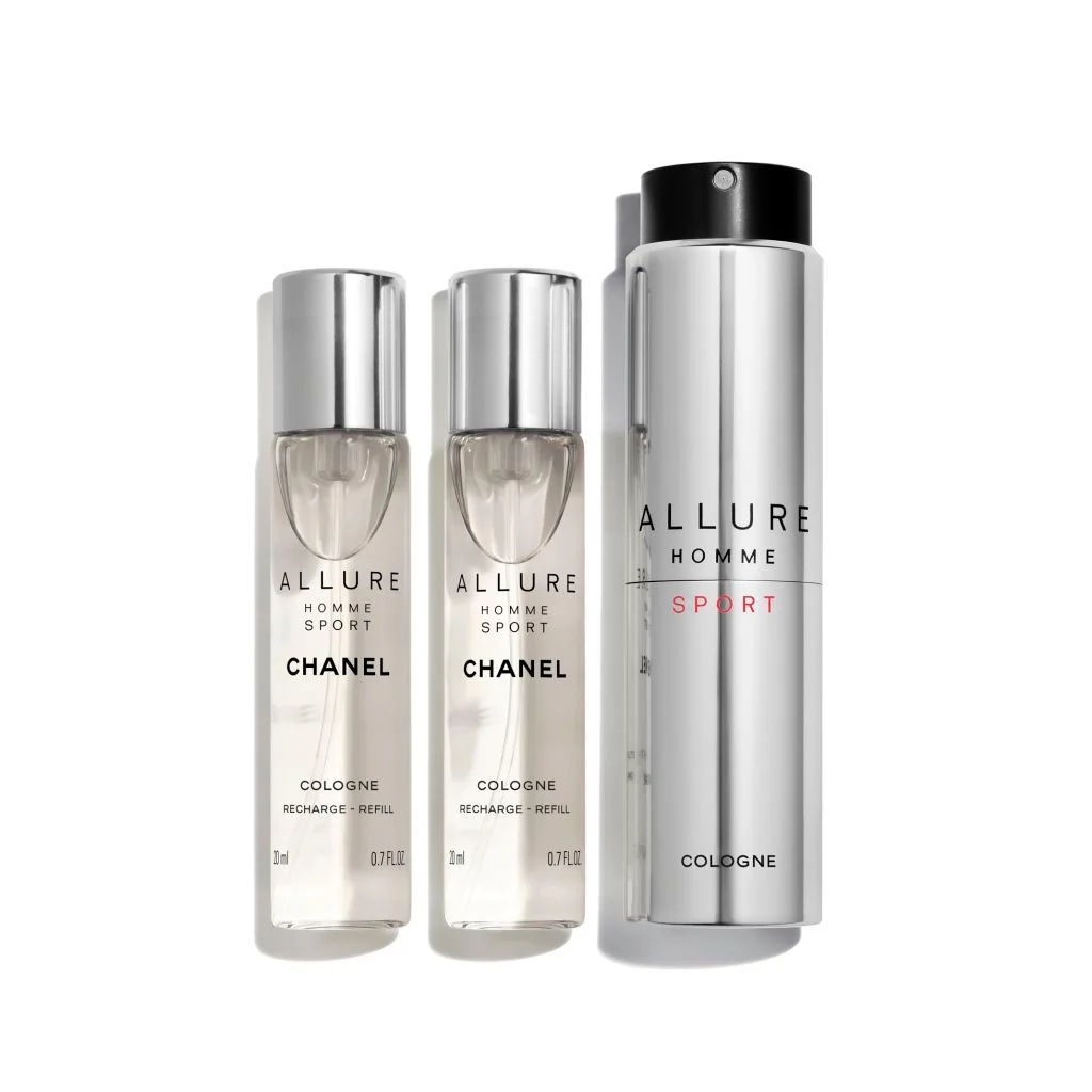 CHANEL ALLURE HOMME SPORT COLOGNE FOR MEN EDT 3x20 ml + 2 REFILLS TRAVEL SPRAY