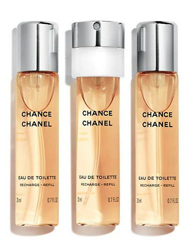 CHANEL CHANCE FOR WOMEN EDT 3x20 ml REFILL TRAVEL SPRAY