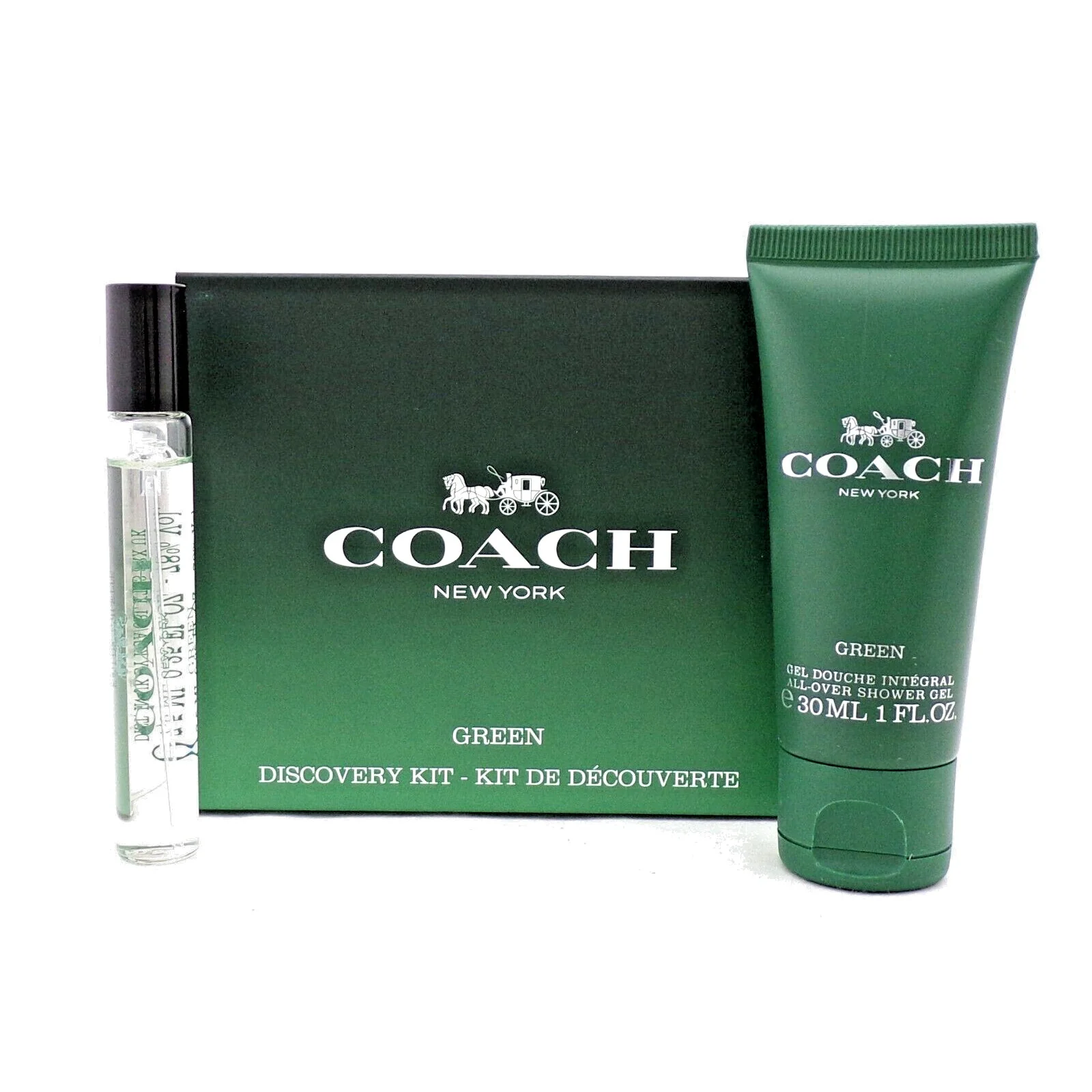 Coach Green Discovery Kit 7.5ml EDT+Shower Gel 30ml For Men