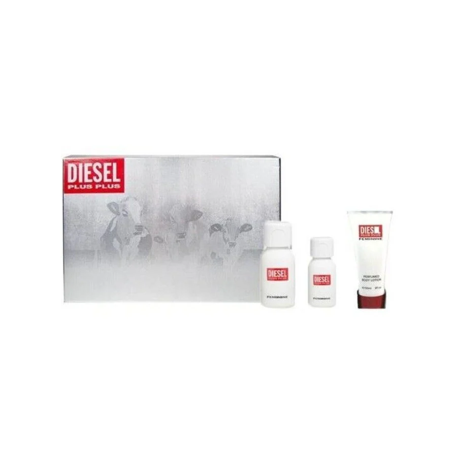 Diesel Plus Plus Feminine Special Travel Edition Women Set EDT 75ml + EDT 30ml + Body Lotion 100ml For Women
