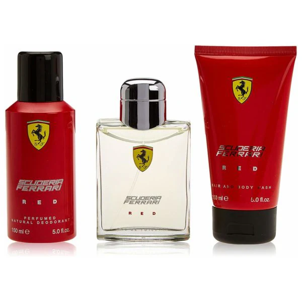 Ferrari Scuderia Red Men 3Pc Set 125Edt+Body Wash + Deo