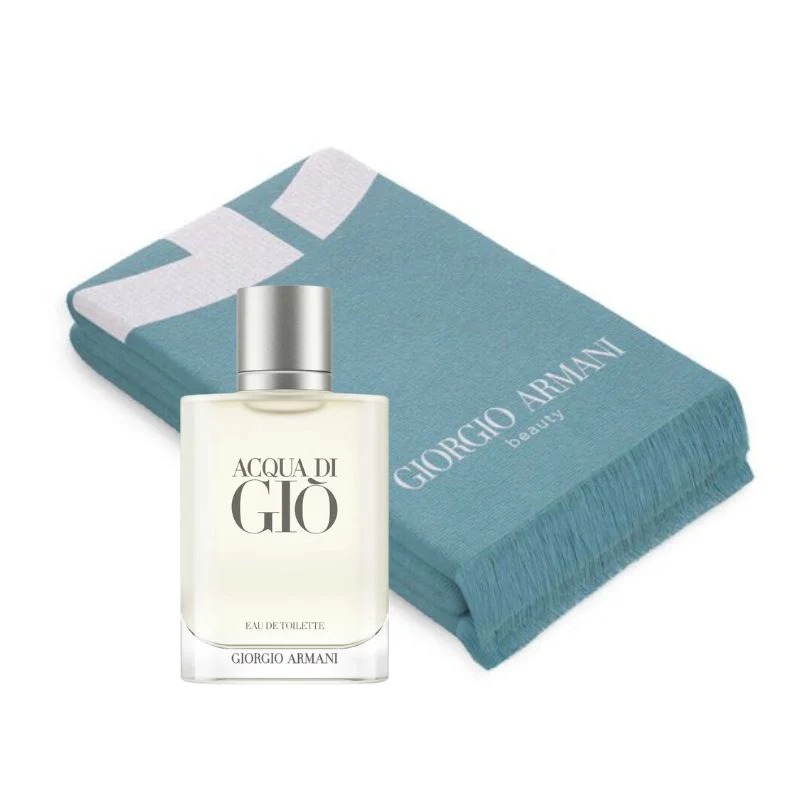 Giorgio Armani Acqua Di Gio Pour Homme For Men Set EDT 100ml Refillable + Beach Towel