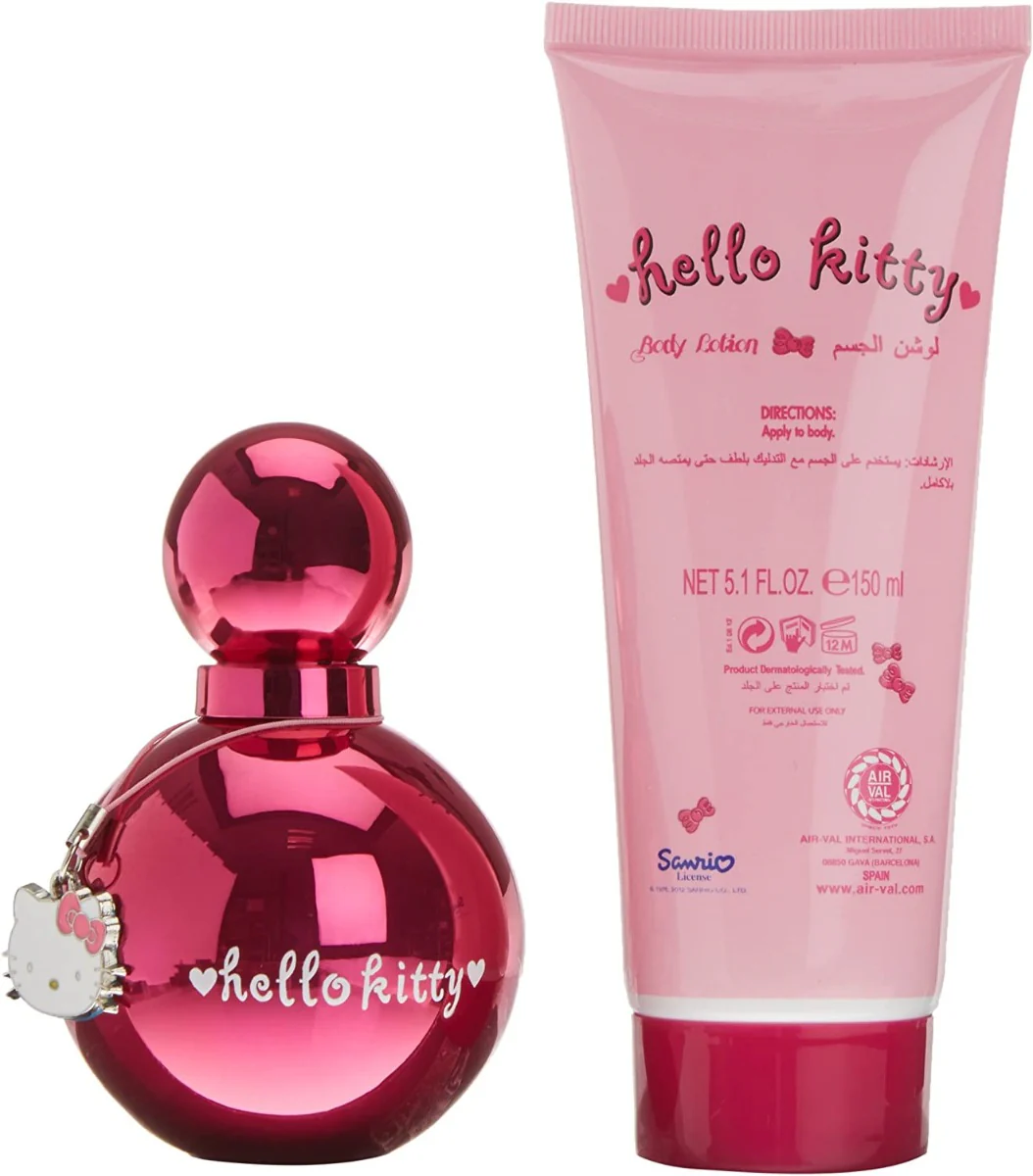 HELLO KITTY PINK FOR WOMEN EDT 100ML+150ML BODY LOTION+CHARM SET - Image 2