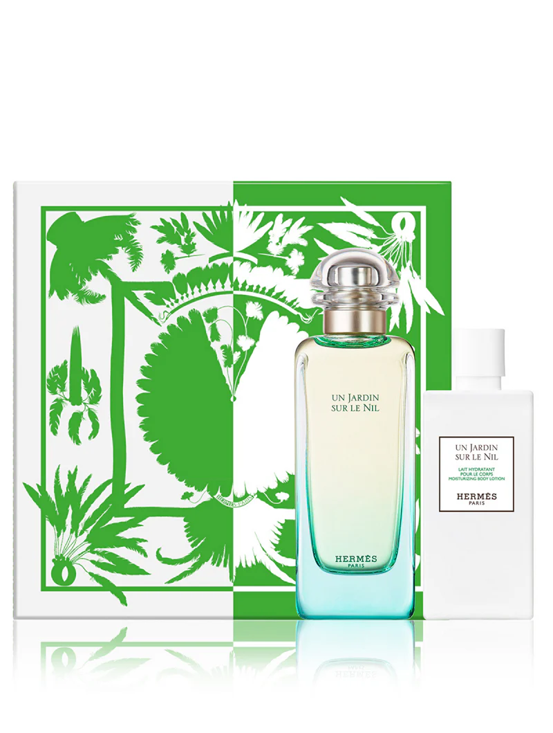 HERMES UN JARDIN SUR LE NIL FOR UNISEX SET EDT 100 ml + MOISTURIZING BODY LOTION 80 ml