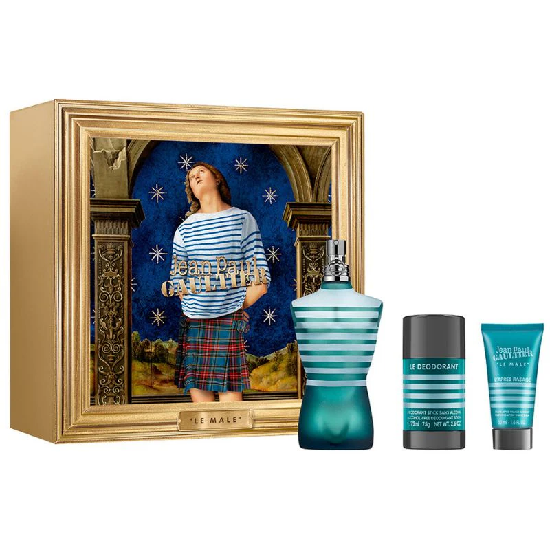 Jean Paul Gaultier Le Male For Men Set EDT 125ml+Soothng Aftershave Balm 50ml+Alcohol-Free Deo Stick 75ml - Image 2