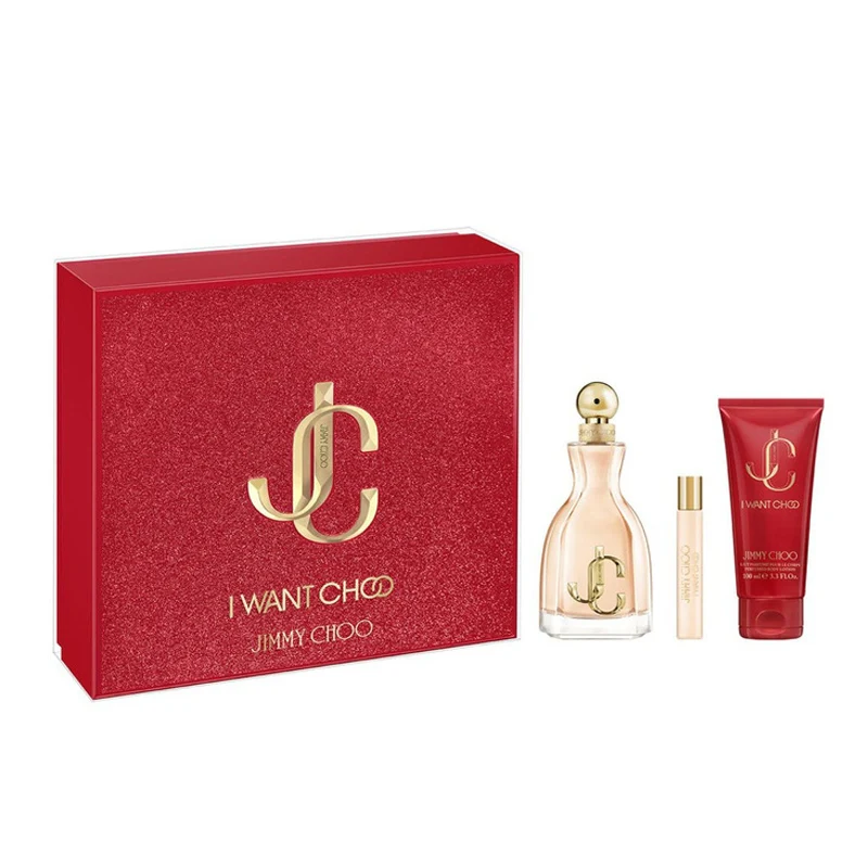 Jimmy Choo I Want Choo EDP 100ml + 7.5ml Mini + 100ml Body Lotion Set