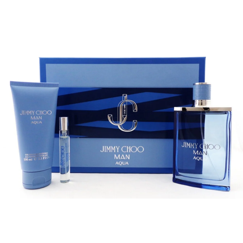 Jimmy Choo Man Aqua For Men Set EDT 100ml + EDT 7.5ml + All Over Shower Gel 100ml - Image 4