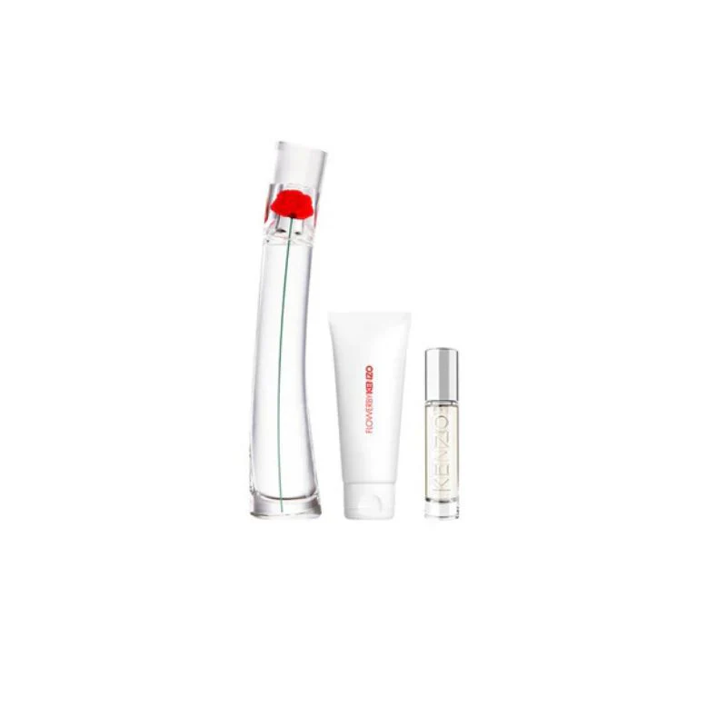 Kenzo Flower By Kenzo For Women Set EDP 50ml + EDP10ml Refillable + Body Milk75ml (Travel Exclusive)