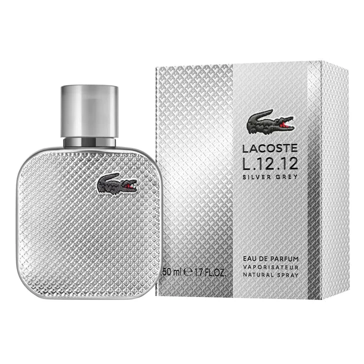 Lacoste L.12.12 Silver Grey (M) Eau De Parfum For Men - Aromatic Fougere Perfume 50ml - Image 2