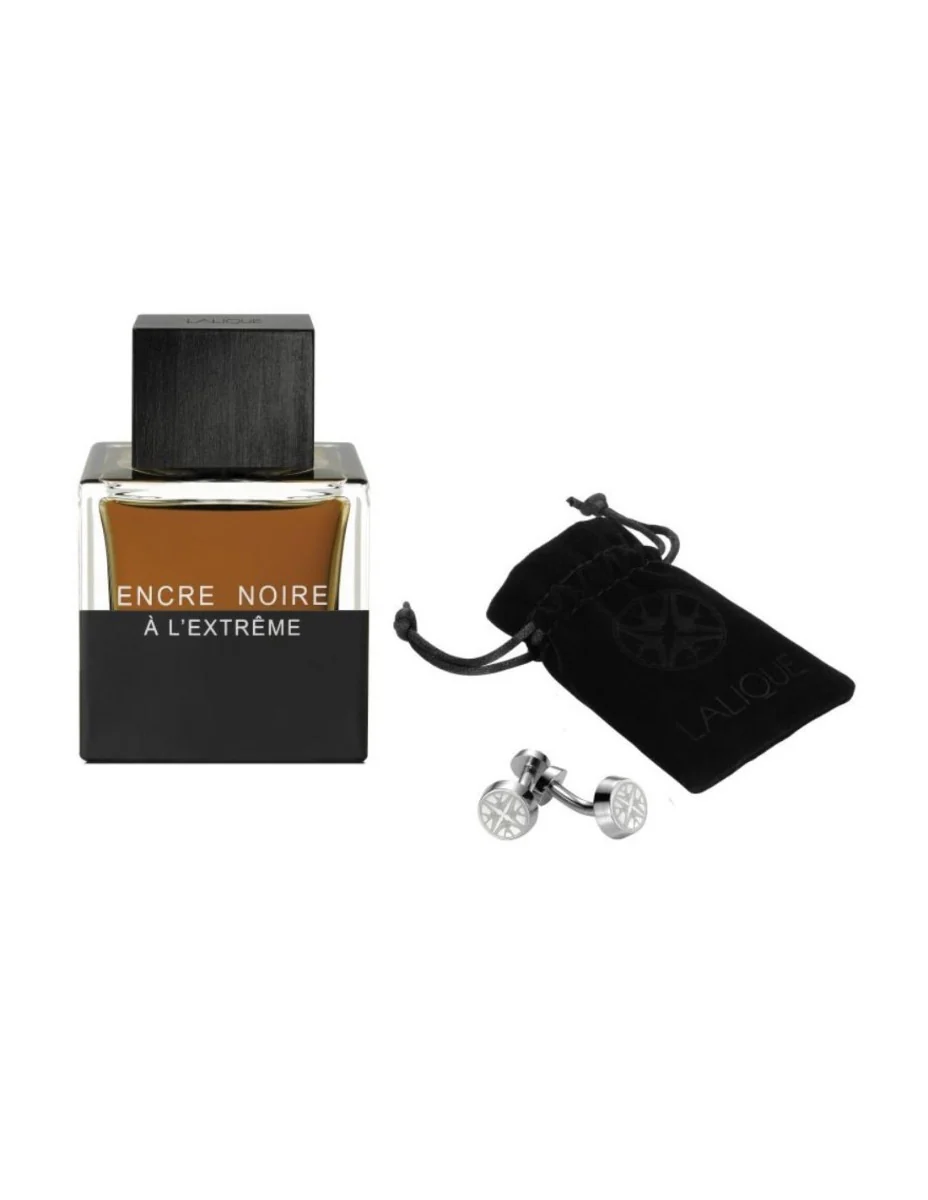 Lalique Encre Noire A L'Extreme Pour Homme - Perfume For Men - EDP 50 ml + Cufflinks (Travel Exclusive)