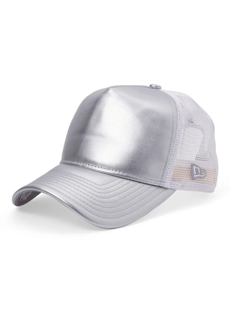 New Era Branded A-Frame Metallic Trucker Cap ,  N0380524910, Silver, Free Size - Image 2
