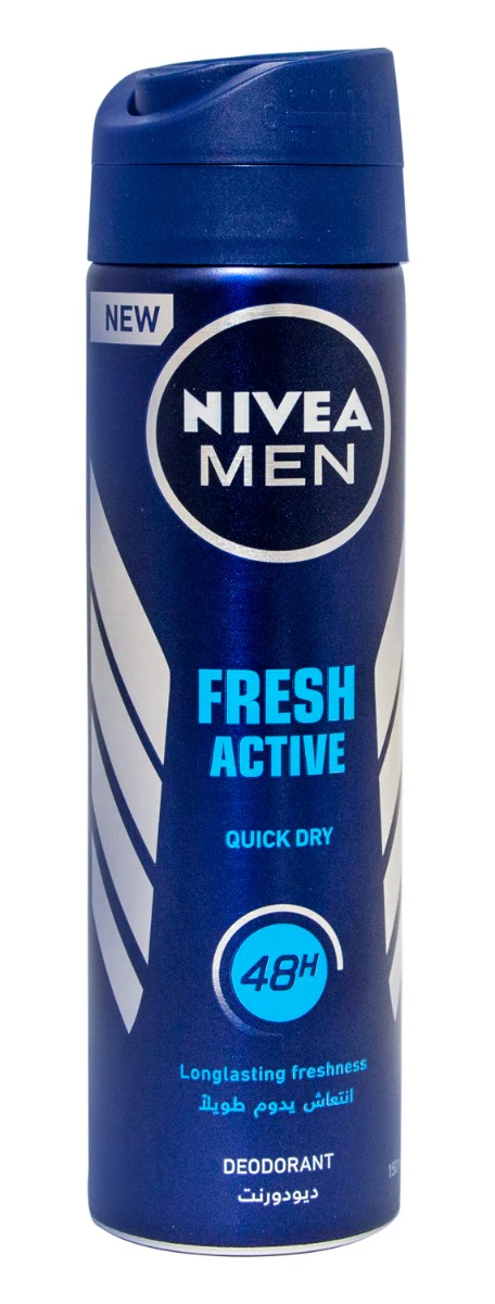 NIVEA Deodorant, Fresh Active, Body Spray for Men, 150ml