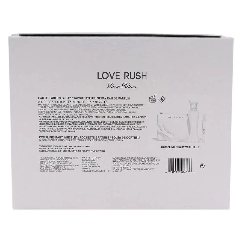 Paris Hilton Love Rush For Women Set EDP 100ml + EDP 10ml + Pouch - Image 4
