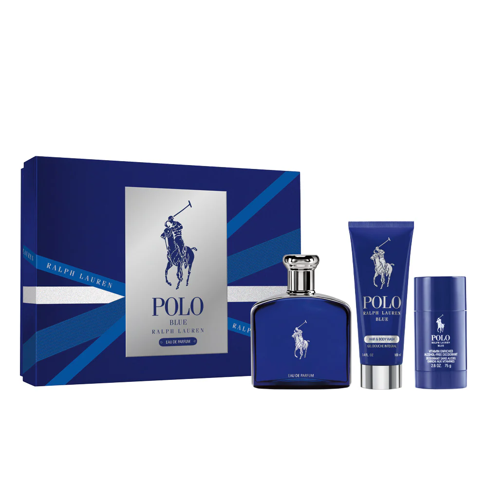 RALPH LAUREN POLO BLUE FOR MEN SET EDP 125 ml + DEO STICK 75 g + HAIR&BODY WASH 100 ml