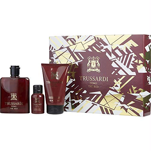 Uomo The Red by Trussardi - Perfume For Men - Eau de Toilette Spray 100ml, Shampoo and Shower Gel 100ml & Beard Soap 50ml - Image 2