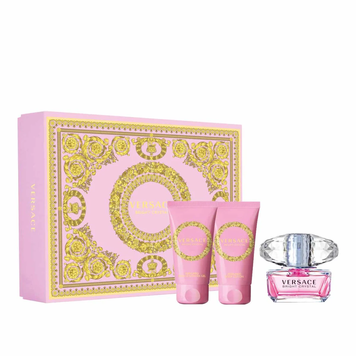 VERSACE BRIGHT CRYSTAL FOR WOMEN SET EDT 50 ml + PRFM BODY LOTION 50 ml + PRFM BATH&SHOWER GEL 50 ml