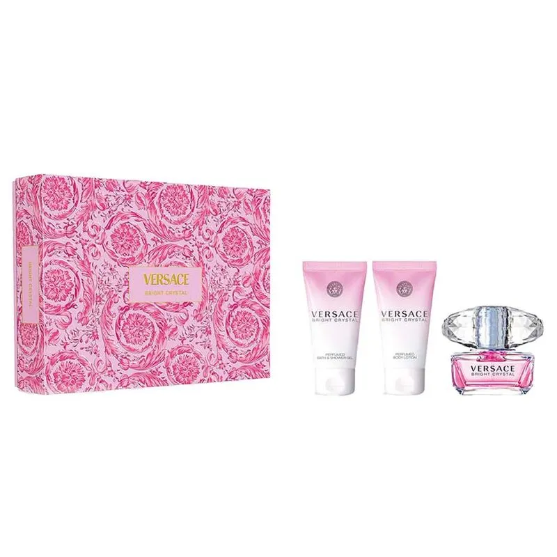 Versace Bright Crystal For Women Set EDT 50ml + Perfumed Body Lotion 50ml  + Perfumed Bath & Shower Gel 50ml - Image 2