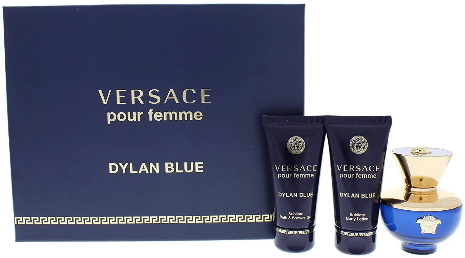 Versace Dylan Blue For Women - 3 Pc Gift Set, 1.7oz EDP Spray, 1.7oz Shower Gel, 1.7oz Body Lotion - Image 3
