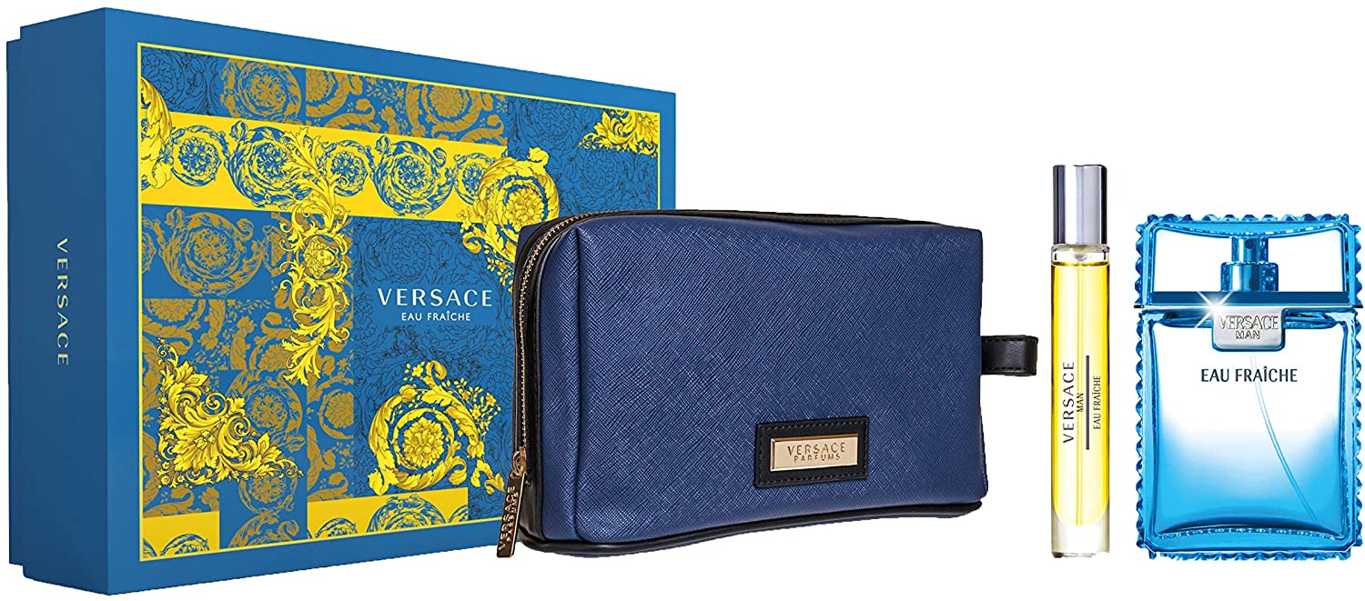 VERSACE MAN EAU FRAICHE FOR MEN GIFT SET EDT 100 ml + EDT 10 ml + BLUE TROUSE