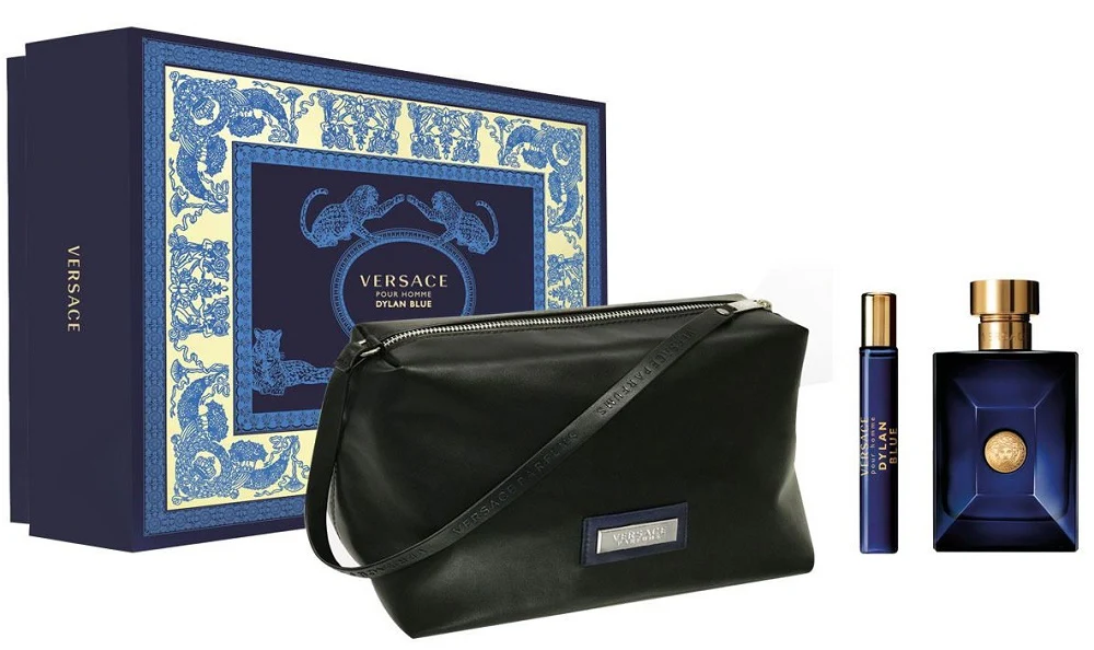VERSACE POUR HOMME DYLAN BLUE EDT 100ML+10ML MINI+POUCH SET