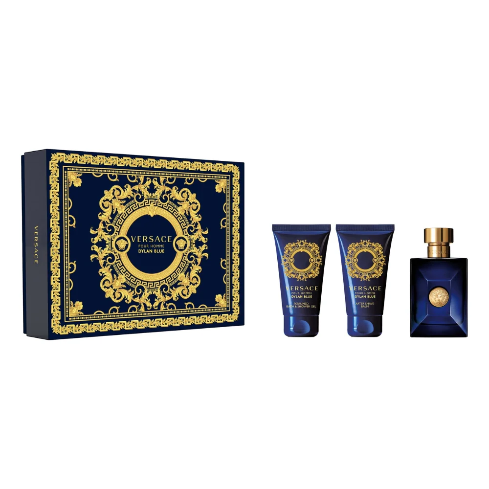 Versace Pour Homme Dylan Blue For Men Gift Set EDT 50ml + Aftershave Balm 50ml + Perfumed Bath & Shower Gel 50ml - Image 2