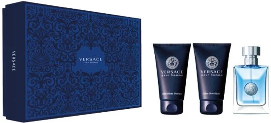 VERSACE POUR HOMME FOR MEN SET EDT 50 ml + AFTERSHAVE BALM 50 ml + HAIR&BODY SHAMPOO 50 ml