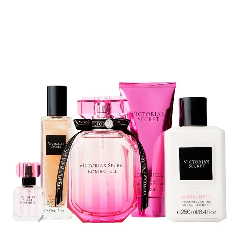 Victoria'S Secret Bombshell EDP 100ml+7.5ml Mini+50ml Shimmer Oil+100ml Shower Gel+250ml Body lotion  Set