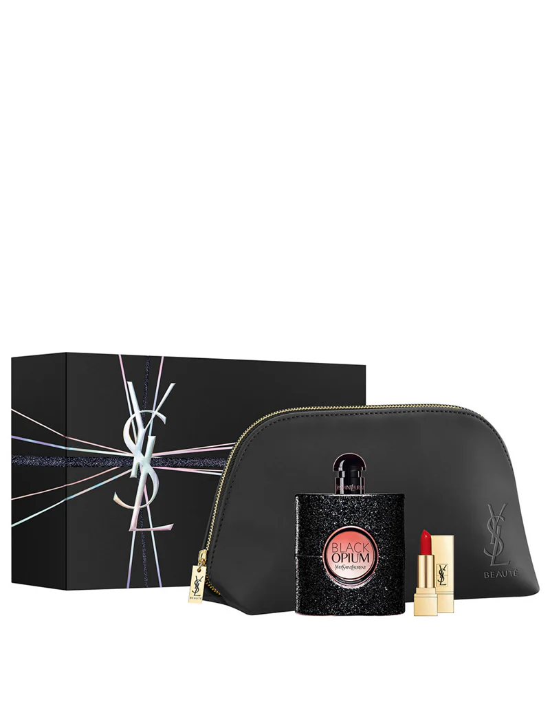 Yves Saint Laurent Black Opium for Women Set EDP 90 Ml + Lipstick 1.3 Ml + Pouch